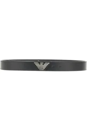 Emporio Armani Homme, Accessoires, Noir, Taille: 100 CM Ceinture Plate Noire Cuir