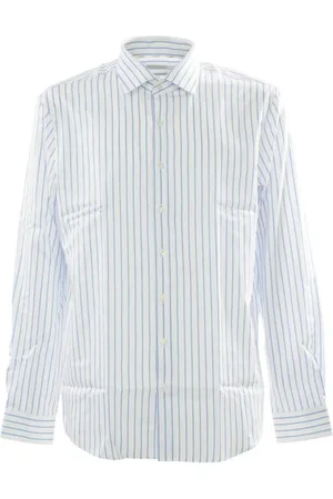 Calvin Klein Homme, Chemises, Blanc, Taille: S Chemise Ajustée à Rayures