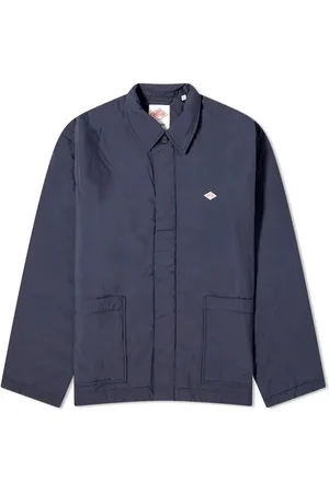 DANTON Homme, Vestes, Bleu, Taille: S Veste Bleue en Moleskine Col Mandarin