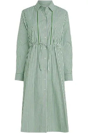 Tommy Hilfiger Femme, Robes, Vert, Taille: 40 FR Robe-chemise midi à rayures