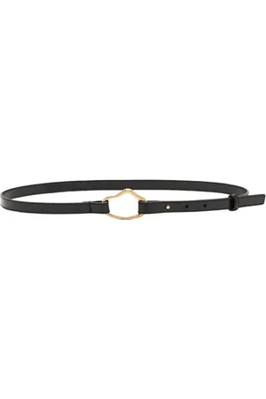 Silvano Biagini Femme, Accessoires, Noir, Taille: 2XL Ceinture en cuir noir avec détail en laiton doré