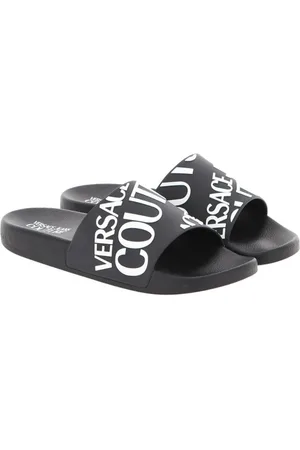 VERSACE Homme, Chaussures, Noir, Taille: 41 EU Sandales de Piscine avec Logo Noir