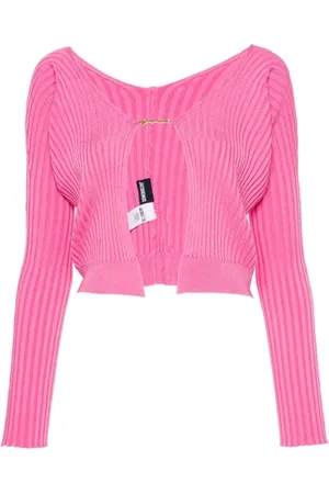 Jacquemus Femme, Pulls, Rose, Taille: 36 FR Pull en maille côtelée avec découpes