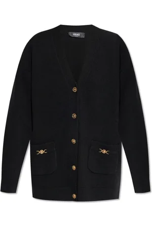VERSACE Femme, Pulls, Noir, Taille: 38 FR Gilet en laine