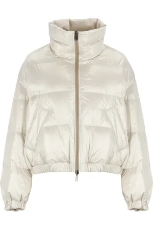 Brunello Cucinelli Femme, Vestes, , Taille: 36 FR Doudoune matelassée avec détail en laiton