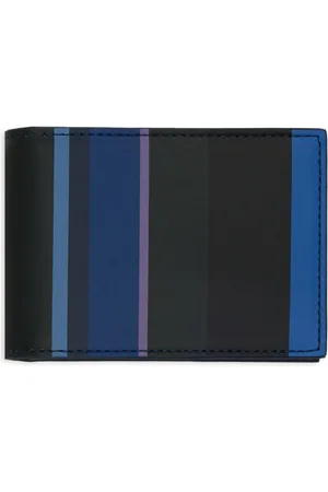 Gallo Homme, Accessoires, Multicolore, Taille: ONE Size Portefeuille en cuir bleu à rayures multicolores