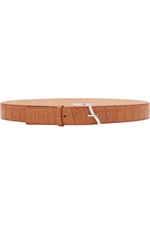 Silvano Biagini Femme, Accessoires, Brun, Taille: 80 CM Ceinture Wave en Cuir de Crocodile