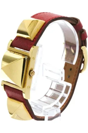 Hermès Femme, Pre-owned, Blanc, Taille: ONE Size Pre-owned Cuir montres