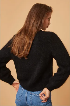 Des Petits Hauts Femme, Pulls, Noir, Taille: 38 FR Veste Noire Confortable - Style Intemporel