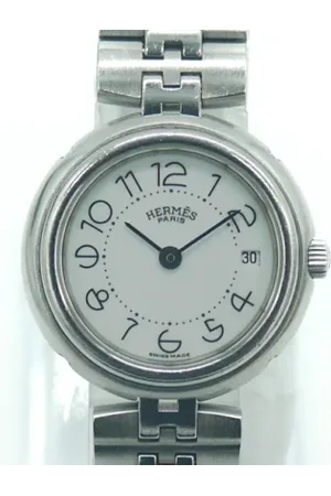 Hermès Femme, Pre-owned, Blanc, Taille: ONE Size Pre-owned Acier inoxydable montres