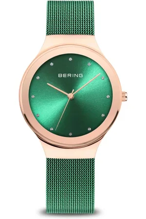 Bering Femme, Accessoires, Jaune, Taille: ONE Size Montre Classique Slim Design Vert Milanaise