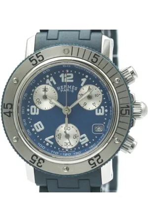 Hermès Femme, Pre-owned, Bleu, Taille: ONE Size Pre-owned Acier inoxydable montres