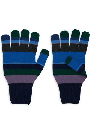 Gallo Homme, Accessoires, Multicolore, Taille: ONE Size Gants en Laine Bleue à Rayures