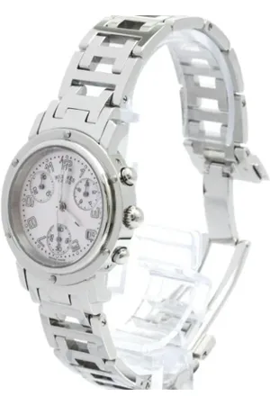 Hermès Femme, Pre-owned, Blanc, Taille: ONE Size Pre-owned Acier inoxydable montres