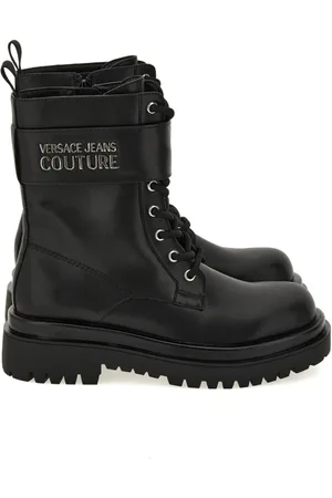 VERSACE Femme, Chaussures, Noir, Taille: 37 EU Mid Heel Bottes