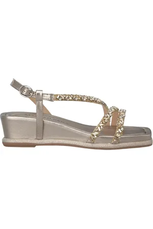 Alma en Pena Femme, Chaussures, Jaune, Taille: 40 EU Sandales Compensées Strass