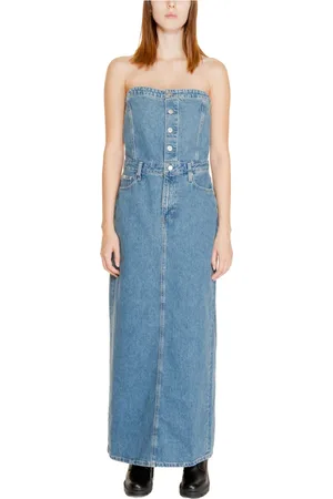 Calvin Klein Femme, Robes, Bleu, Taille: 38 FR Robe Maxi Collection Automne/Hiver