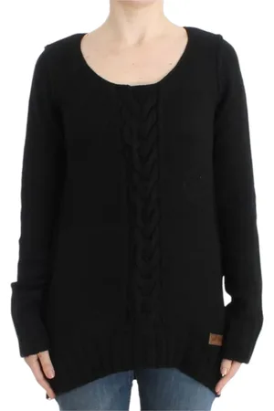 Roberto Cavalli Femme, Pulls, Noir, Taille: 36 FR Pull Noir en Laine Tricotée