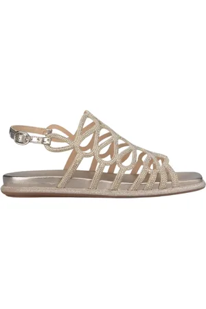 Alma en Pena Femme, Chaussures, Jaune, Taille: 37 EU Sandale Plate à Paillettes
