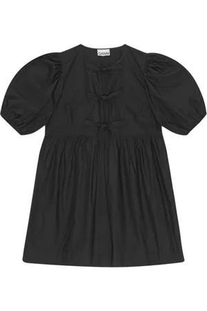Ganni Femme, Robes, Noir, Taille: 40 FR Robe Noire en Coton Biologique