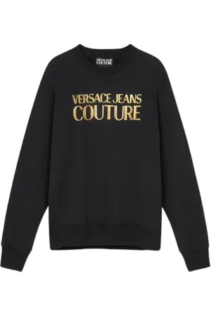 VERSACE Homme, Sweatshirts et sweats à capuche, Noir, Taille: S Pull Noir Or Brossé