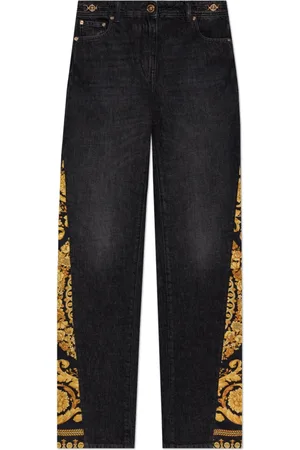 VERSACE Femme, Jeans, Noir, Taille: W27 Jean avec motif Barocco