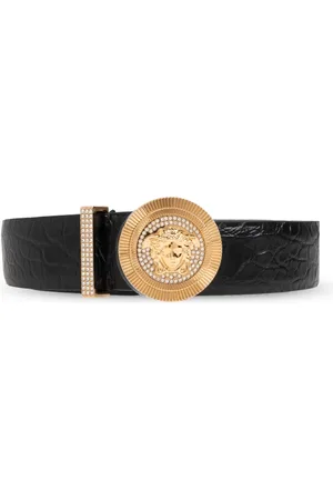 VERSACE Femme, Accessoires, Noir, Taille: 70 CM Ceinture en cuir