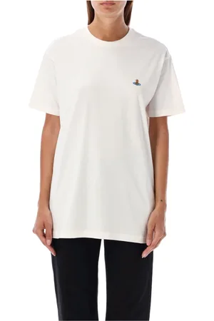 Vivienne Westwood Femme, Tops, Blanc, Taille: 40 FR T-shirt Classique Multicolor Orb Blanc