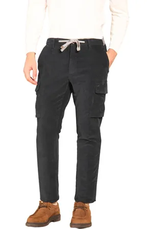 Masons Homme, Pantalons, Bleu, Taille: XS Pantalon Cargo Bleu Marine Coupe Carotte