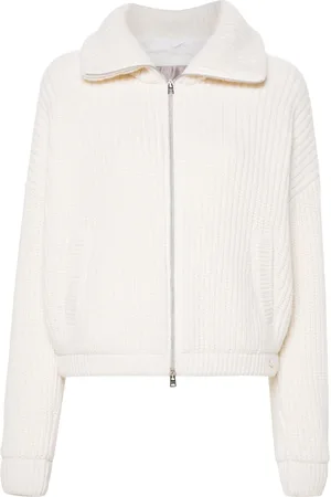 HERNO Femme, Pulls, Blanc, Taille: 42 FR Cardigan Blanc Élégant