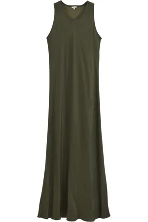 Aspesi Femme, Robes, Vert, Taille: 36 FR Robe en Coton Vert, Col Rond, Sans Manches