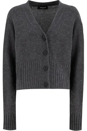 Fabiana Filippi Femme, Pulls, Noir, Taille: 40 FR Cardigan Court en Cachemire Brossé