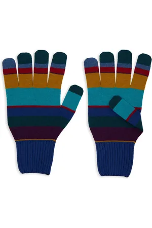 Gallo Homme, Accessoires, Multicolore, Taille: ONE Size Gants en Laine Bleue à Rayures