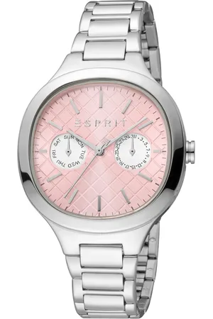 ESPRIT Femme, Accessoires, Gris, Taille: ONE Size Montre Analogique Date Acier Inoxydable
