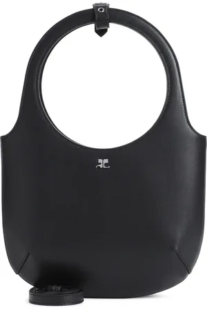 Courrèges Femme, Sacs, Noir, Taille: ONE Size Sac à main en cuir noir Statement Piece