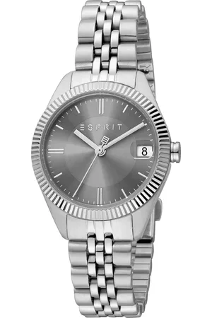 ESPRIT Femme, Accessoires, Gris, Taille: ONE Size Montre Analogique Femme en Acier Inoxydable avec Date
