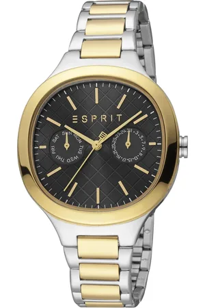 ESPRIT Femme, Accessoires, Gris, Taille: ONE Size Montre analogique en acier inoxydable avec date