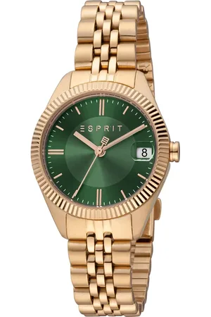 ESPRIT Femme, Accessoires, Jaune, Taille: ONE Size Montre Analogique en Acier Inoxydable pour Femme