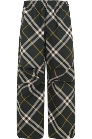 Burberry Homme, Pantalons, Vert, Taille: M Pantalon à Carreaux Verts Ss24