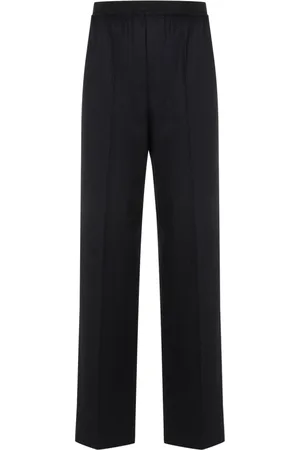 Bottega Veneta Femme, Pantalons, Noir, Taille: 36 FR Pantalon Large en Laine à Rayures Bleues