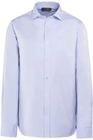 MOORER Homme, Chemises, Bleu, Taille: L Chemise de luxe en coton Sea Island