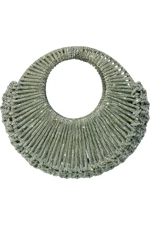 Hibourama Femme, Sacs, Vert, Taille: ONE Size Sac à Main Circulaire en Cristal