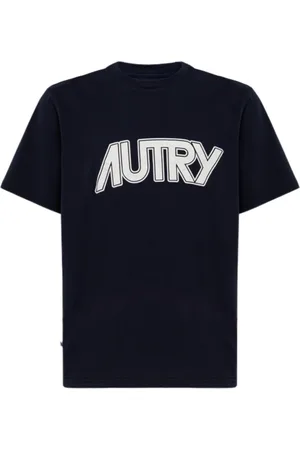 Autry Homme, Tops, Bleu, Taille: S T-shirts et Polos Bleus avec Col à Côtes