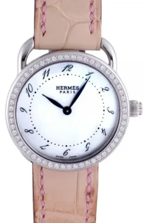 Hermès Femme, Pre-owned, Blanc, Taille: ONE Size Pre-owned Acier inoxydable montres