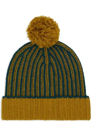 Gallo Unisex, Accessoires, Multicolore, Taille: ONE Size Bonnet en Laine et Cachemire Vert Côtes de Pêcheur