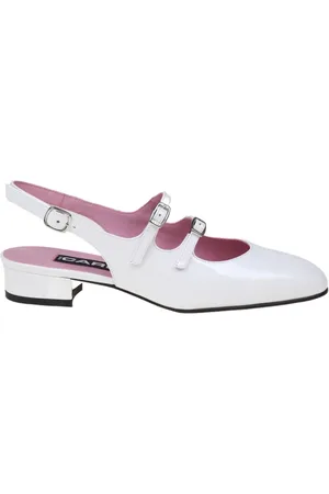 Carel Femme, Chaussures, Blanc, Taille: 40 EU Escarpins Slingback en Cuir Verni Blanc