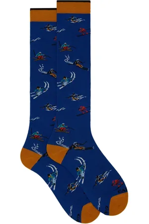 Gallo Femme, Sous-vêtements, Multicolore, Taille: S Chaussettes de Ski en Coton Bleu