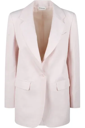 P.A.R.O.S.H. Femme, Vestes, Rose, Taille: 42 FR Blazer Croisé en Mélange de Lin