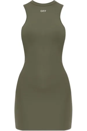OFF-WHITE Femme, Robes, Vert, Taille: 36 FR Robe avec Logo
