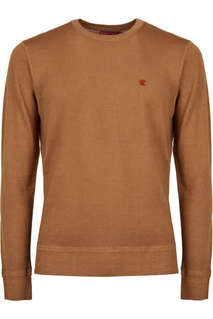 Gallo Homme, Pulls, Brun, Taille: L Pull Col Rond en Laine de Luxe